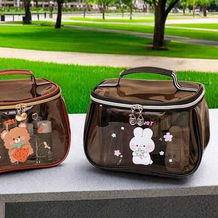 Cross-border Hot Selling PVC Large Capacity Transparent Toiletry Bag Cosmetic Storage Bag Waterproof Portable Cosmetic Storage Cosmetic Bag