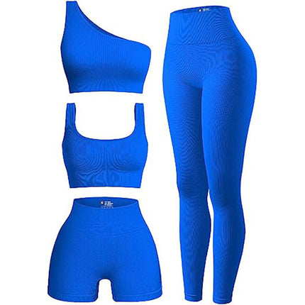 Yoga Clothing Women's 2024 New Short-sleeved Sports Fitness Pilates Training Clothing Top High-grade Four-piece suit