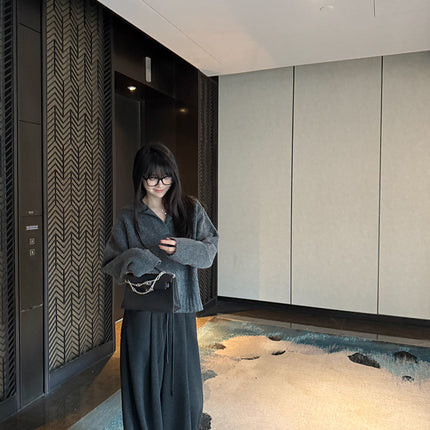【Clearance】Superniniyy Chao Heavy Silk Thin Velvet Scimitar Granny Pants Casual Wide-Leg Pants
