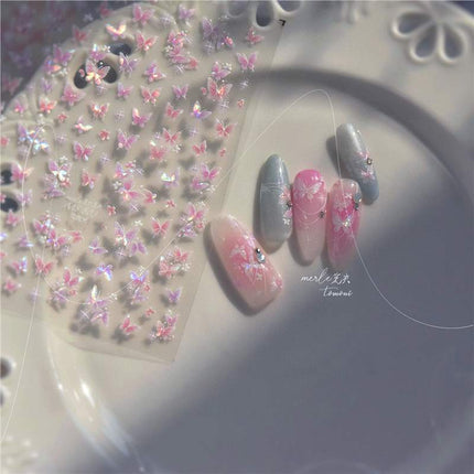 Shell Light Star Butterfly Nail Art Stickers Embossed 3D New 5D Stereo Popular Ins Japanese Style Fairy Nail Stickers