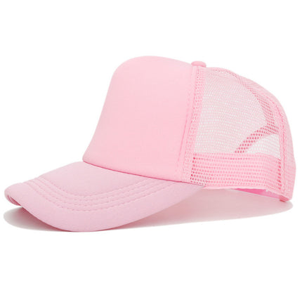 Amazon's Hottest Customized Sponge Mesh Cap for Men and Women Travel Advertising Double Solid Color Baseball Manufacturer Wholesale Buttoned Style