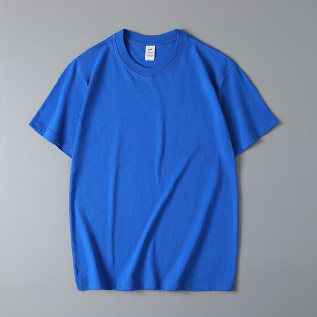 230g Thickened Heavy Men's Long-staple Cotton Short-sleeved T-shirt Men's Comfortable Round Neck Cotton Base Shirt Printable LOGO