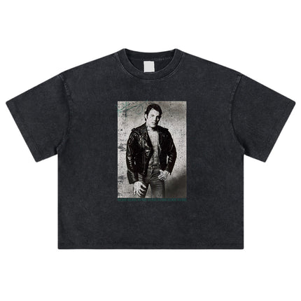 “Queen Band Uncle Tooth” Imported Digital Direct Injection Heavy Short Wide Boxy Short-Sleeved Snake Year T-Shirt Men's Style