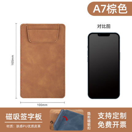 A6 document splint business office meeting leather writing pad manager magnetic folder logo signature board