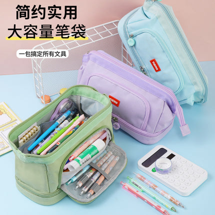 Boat-Shaped Large-Capacity Multi-Layer Canvas Pencil Bag Multi-Functional Student Stationery Storage Bag Creative Stationery Box Wholesale Portable