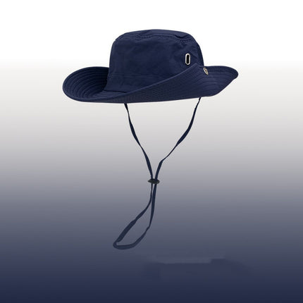 Japanese-Style Wide-Brim Drawstring Sun Protection Fisherman Hat for Women, Summer Outdoor Breathable Mountain Camping Sunshade Hiking Fishing Hat for Men