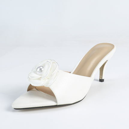 Lazy Slip-On Open-Toe Slippers for Women, Summer New Style with Bowknot, Single Strap, Outdoor Wear, Oversized Size