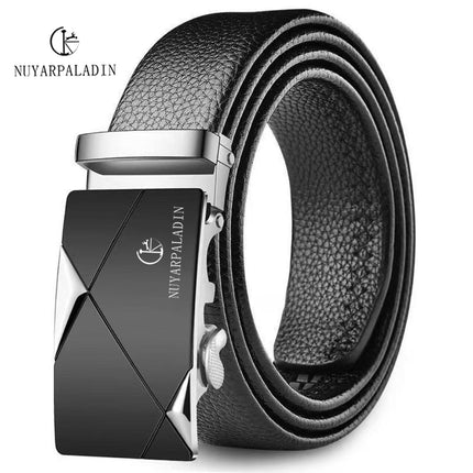 Authentic Leather Belt for Men, Automatic Buckle, Casual Business Trendy New Versatile Belt for Young and Middle-Aged Men