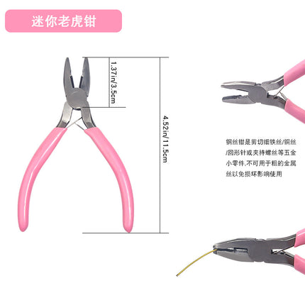 Handmade DIY beaded tool kit open fork needle pliers scissors line tweezers lobster buckle ring wire guide suit wholesale