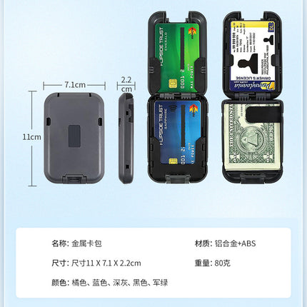 Rfid Security Lock Money Clip Multifunctional Card Holder Aluminum Bank Card Holder Fashionable Wallet Bank Card Holder Business Card Case