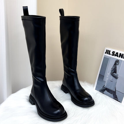 Yang Mi's New Knight Boots, Women's 2025 New Autumn and Winter Flats High Boots, Slim Boots, Over-The-Knee Boots