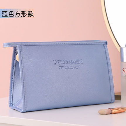 New Cross Pattern Pu Leather Cosmetic Bag Waterproof Storage Toiletry Bag Portable Multi-Functional Skin Care Product Storage Cosmetic Bag
