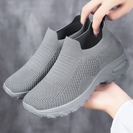 Shoes Women's Casual Shoes Summer New Style Flywoven Breathable Mesh Shoes Soft Sole Comfortable Mom's Shoes Cross-Border Versatile Shoes