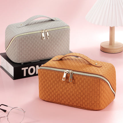 Rishang Bags Amazon Special for Women Cosmetic Bag Large Capacity Travel Wash Bag Portable Wash Rattan Woven Bag Factory