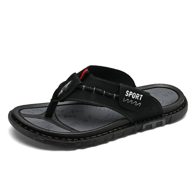 Cross-border summer plus size 46 flip-flops men's clip-on open-toe breathable Korean beach shoes home slippers manufacturers