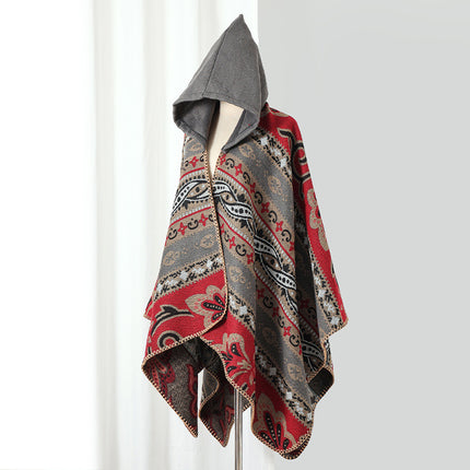 Ethnic Style Men's Shawl Warm Scarf Xizang Travel Outfit Qinghai Lake Northwest Desert Thick Cape Coat