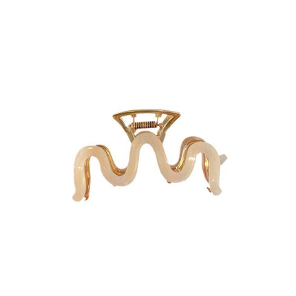 Shell Spring and Summer New Metal Shark Grab Clip Acetic Acid Wave High-Level French Back Head Clip Grab Clip Hairpin for Women