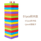 [51 stacked pieces + 2 dice] color