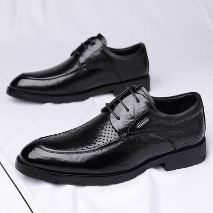 Summer men's leather sandals business casual men's hollow trend pointed leather shoes breathable non-slip men's shoes wholesale