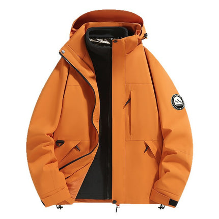 New Outdoor Three-In-One Jacket with Removable Liner, Thickened, Warm, Windproof and Waterproof Mountaineering Jacket for Men