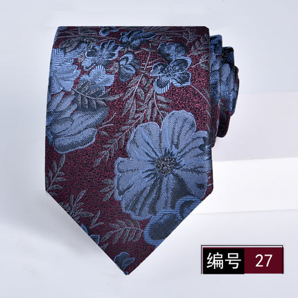 Tie men's formal wear business wine red bridegroom wedding jacquard hand fight 8cm administrative professional New in stock