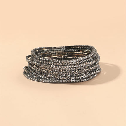 2.0mm Superfine Rhinestone Bracelet Stretch Bridal Bracelet Korean Style Single Row Flash Diamond Stretch Crystal Bracelet