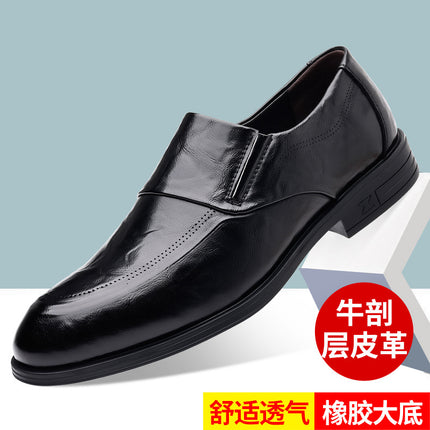 Spring New Men's Business Leather Shoes Dress Soft Leather Men's Gentleman Men's Shoes Live Explosions Pointed Inner Heel Shoes