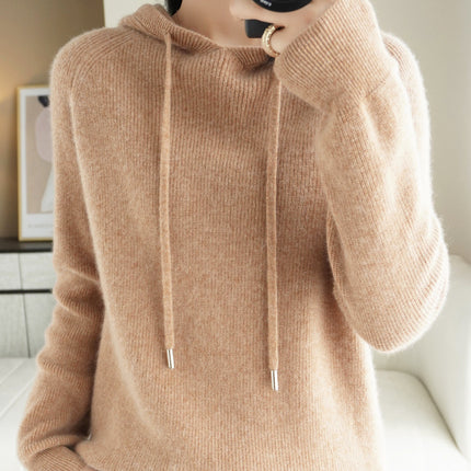 Long sleeve hooded pullover sweater women's bottoming sweater Korean style loose casual knitted sweater Spring and Autumn New hoodie