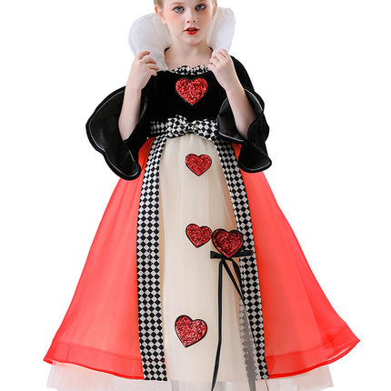 Halloween Cos Queen of Hearts Princess Dress Alice in Wonderland Dress Masquerade Performance Costume