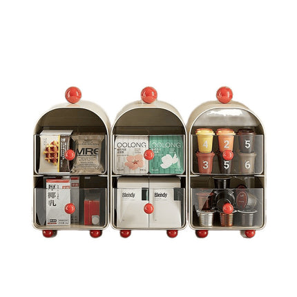 Tea Bag Storage Box Transparent Multi-Functional Drawer Home Coffee Storage Rack Office Multi-Layer Cosmetics Storage Box