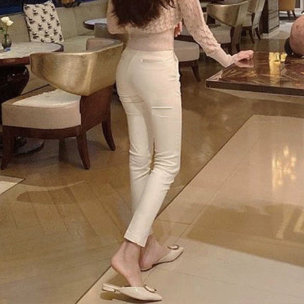 South Korea Dongdaemun Commuter Elastic Slim Slim Look Sexy Figure Elegant All-match Legs Casual Trousers Women