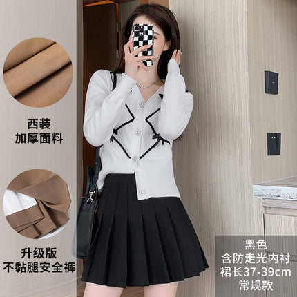 Gray Coffee Pleated Skirt, High-Waisted, Wrinkle-Resistant, Slimming, Plus Size, Jk Uniform, New Trendy Half Skirt, Jk Skirt for School