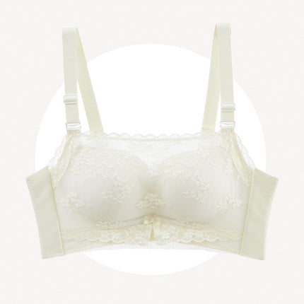 High-end Lace Underwear No Steel Ring No Side Bone Tourmaline Massage Cup Tube Top-up Anti-light Adjustable Bra
