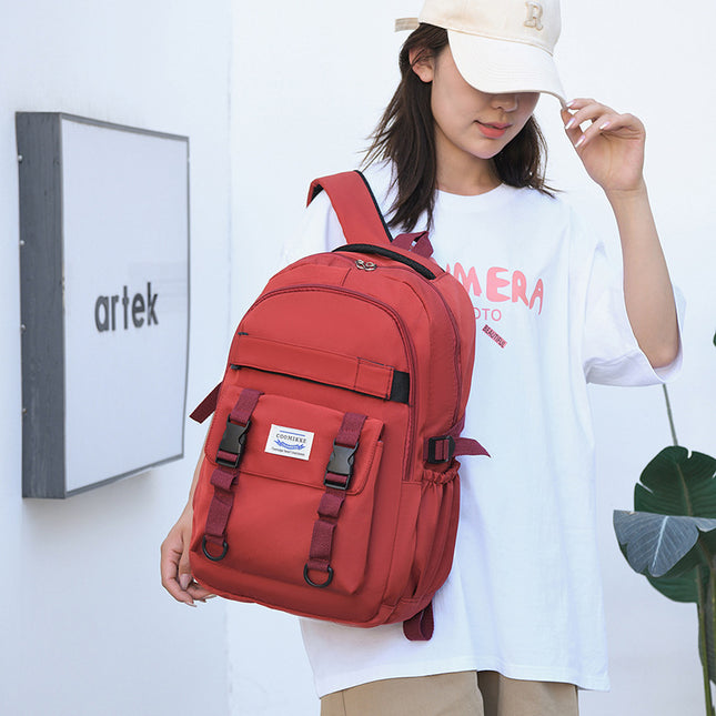New high-looking schoolbag female primary school student Junior High School High School large capacity backpack youth vitality simple casual backpack
