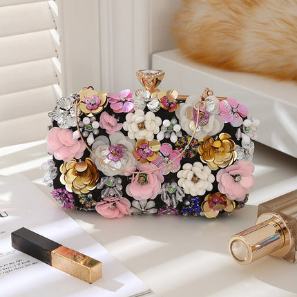 Cross-Border Hot-Selling Floral Handbag, Stylish Evening Bag, Versatile Floral Tote Bag, Can Be Worn Cross-Body, Exquisite Princess Diana Bag