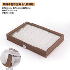 Walnut white leather 18-compartment pendant box