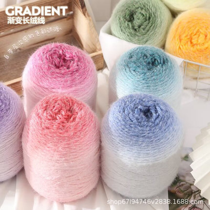 Seven-Star Blanket Long-Pile Yarn Gradient Imitation Mink Squirrel Fur Hand-Knitted Scarf