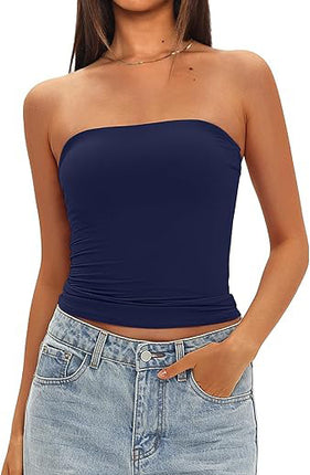 2025 Cross-Border Hot-Selling Women's Tube Top Off-Shoulder Inner Wear Outerwear Tight-Fitting Top