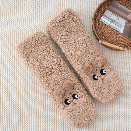 Lamb Wool Socks for Women, Thickened for Warmth, Foot Warmers for Sleeping in Bed in Winter, Home Dormitory Anti-Slip Socks