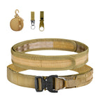 Khaki-belt + small round bag + keychain + water bottle buckle four-piece set