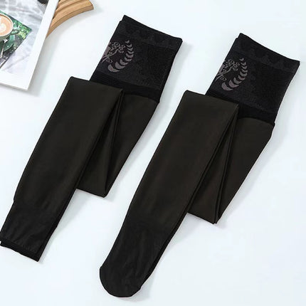 Autumn and Winter Leggings for Women with Velvet Water-Gloss Black Mercerized Leg Artifact Pantyhose Micro-Pressure Slimming Look One-Piece Pants Manufacturer Wholesale