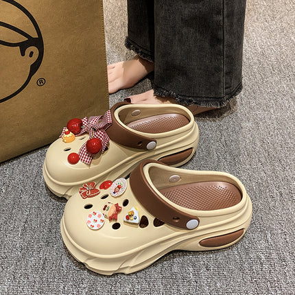 Soft Sole Cave Shoes Women's Outer Wear 2025 New Student Beach EVA Baotou Shoe Slippers Women's Sandals