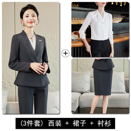 Suit Skirt, Business Attire, Goddess-Style Suit Set, Beauty Salon Front Desk, Hotel Sales Department, Jewelry Store Work Uniform
