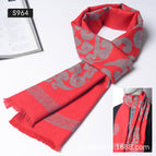 S964 red and gray cloud brocade pattern