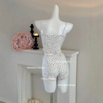 Beautiful sexy hot girl floral lace strap jumpsuit women's early spring design feeling slim base top