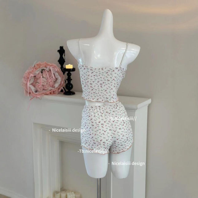 Beautiful sexy hot girl floral lace strap jumpsuit women's early spring design feeling slim base top