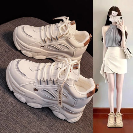 Women's Dad Sneakers with Hidden Height Increase, New Autumn Style, Thick-Soled, Versatile, Slimming, Casual Sports Shoes, Professional Shoes