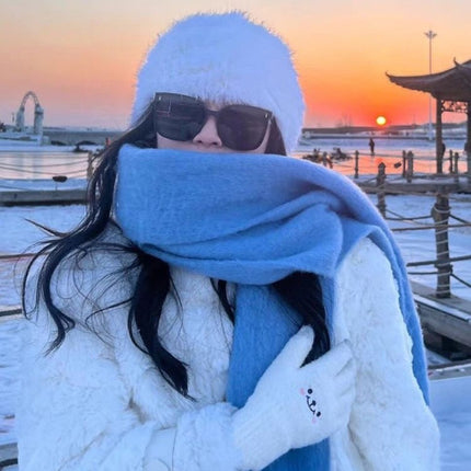 Atmospheric Imitation Cashmere Plaid Scarf for Women in Winter Thickened Warm Scarf for Students Versatile Scarf Live Broadcast Hot Cross-Border