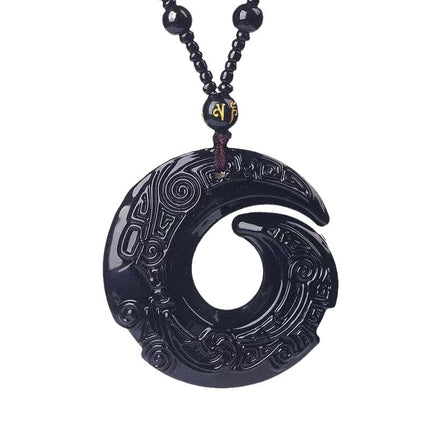 Hollow-out safety buckle jade pendant sweater chain high-grade white jade pendant men's and women's long necklace Joker accessories wholesale