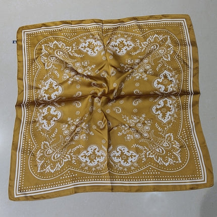 Korean Cashew Silk Scarf Women's Square Scarf Leopard Print Silk Scarf Imitation Silk Scarf Elegant Fashion Four Seasons Cross-Border Printed Scarf